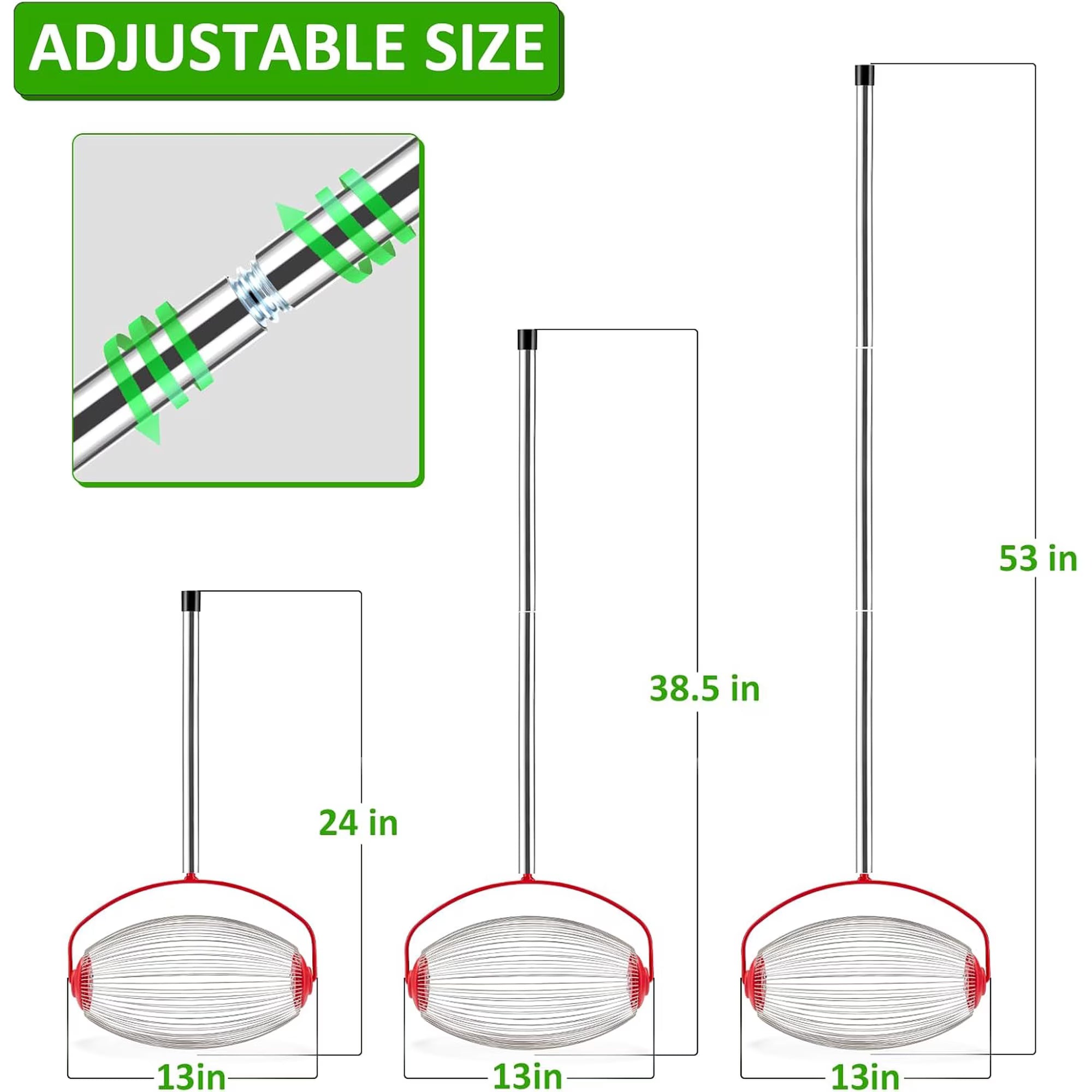 Yomfey Nut Gatherer Roller Tool with Telescopic Handle, 14.6” Rolling Nut Harvester for Walnuts, Pecans, Acorns, Chestnuts & Golf Balls, Yard Collection Tool