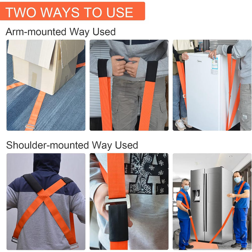 Yomfey Moving Straps for Furniture and Appliances, Adjustable Padded Lifting System for 1 or 2 People, Heavy Duty Carry Straps Supports up to 800 lbs