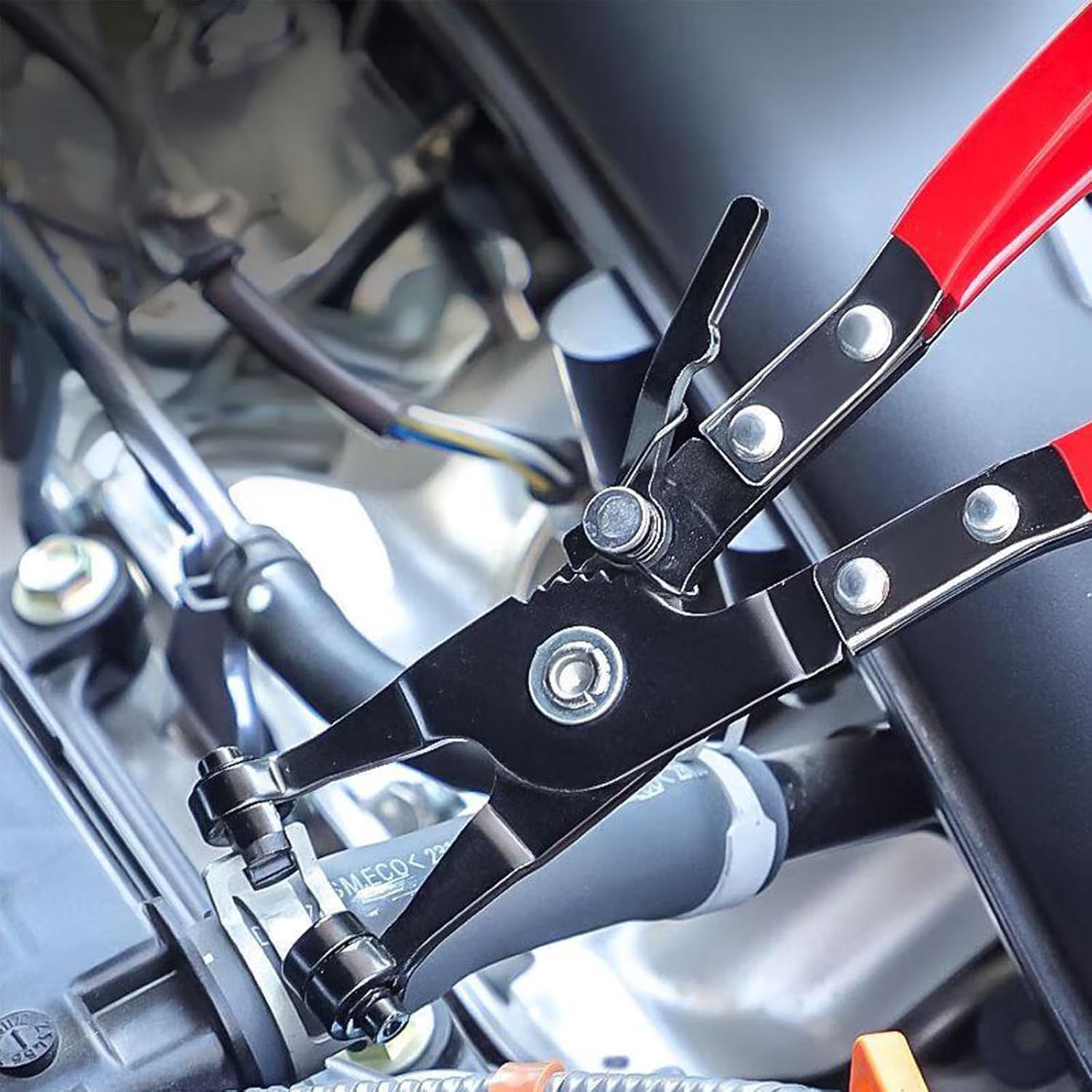 Yomfey 3-Piece Hose Clamp Pliers Set, Long Reach, 45° Angled and Flat Band Clamp Tools for Radiator, Fuel, Heater and Coolant Hose Removal & Installation