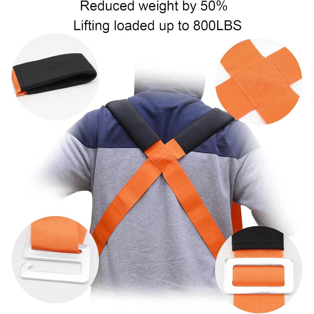 Yomfey Moving Straps for Furniture and Appliances, Adjustable Padded Lifting System for 1 or 2 People, Heavy Duty Carry Straps Supports up to 800 lbs