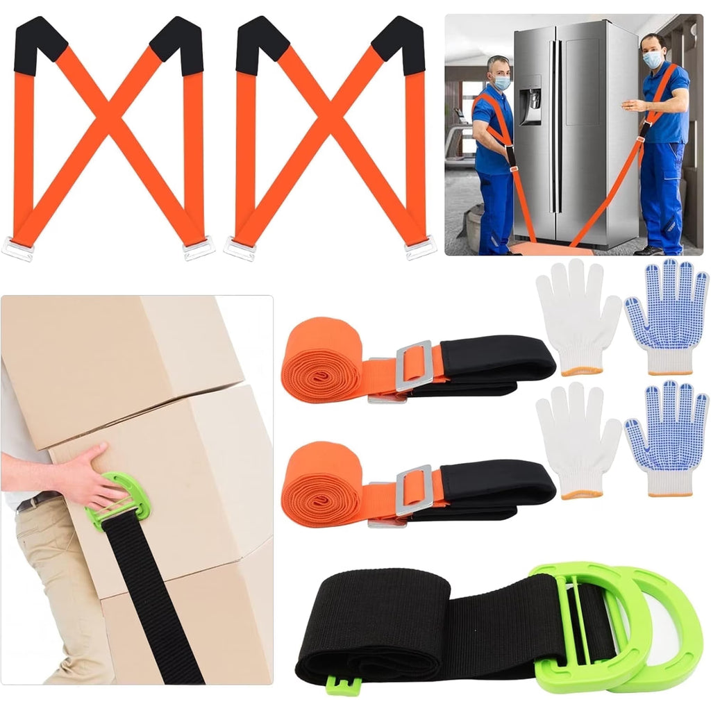 Yomfey Moving Straps for Furniture and Appliances, Adjustable Padded Lifting System for 1 or 2 People, Heavy Duty Carry Straps Supports up to 800 lbs