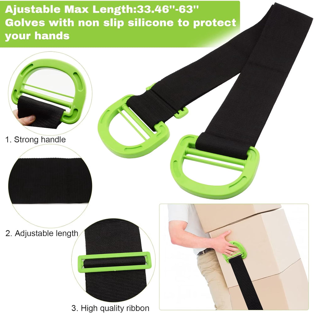 Yomfey Moving Straps for Furniture and Appliances, Adjustable Padded Lifting System for 1 or 2 People, Heavy Duty Carry Straps Supports up to 800 lbs