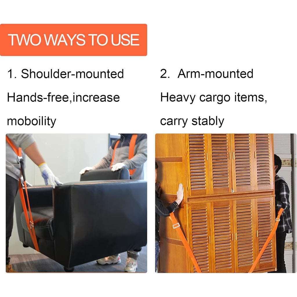 Yomfey Moving Straps for Furniture and Appliances, Adjustable Padded Lifting System for 1 or 2 People, Heavy Duty Carry Straps Supports up to 800 lbs