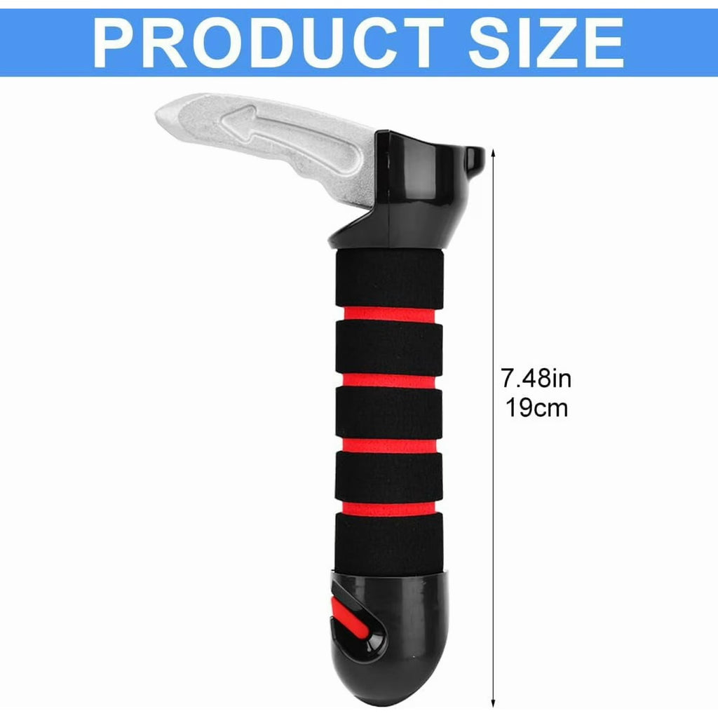 Yomfey 4-in-1 Car Door Assist Handle for Seniors, Vehicle Support Handle with Seat Belt Cutter, Window Breaker and LED Light, Mobility Aid Supports up to 400 lbs